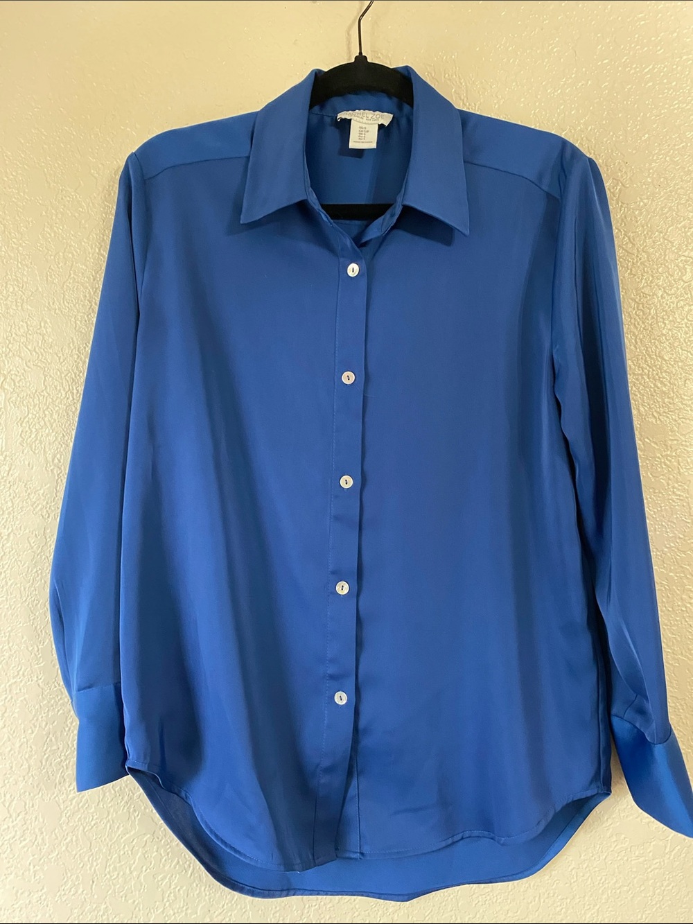 Silky Blue Button-Down Shirt